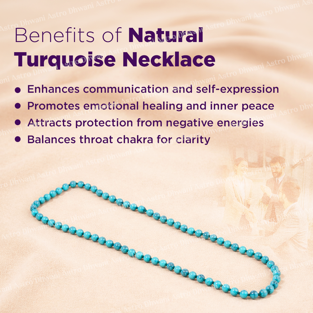 Natural Turquoise Necklace for Protection, Communication & Emotional Balance
