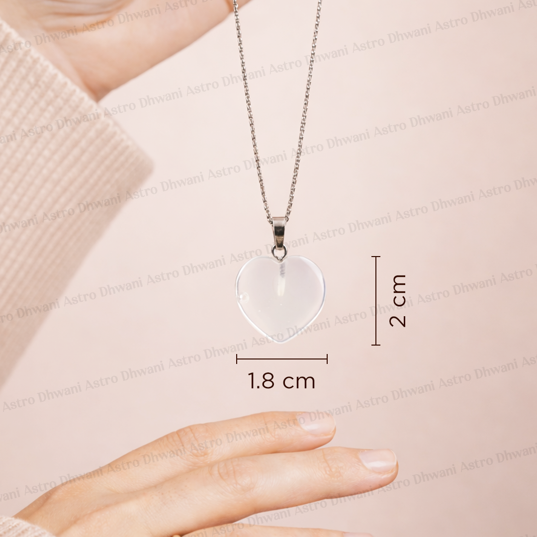 Opalite Heart Pendant Abhimantrit For Calmness Emotional Balance