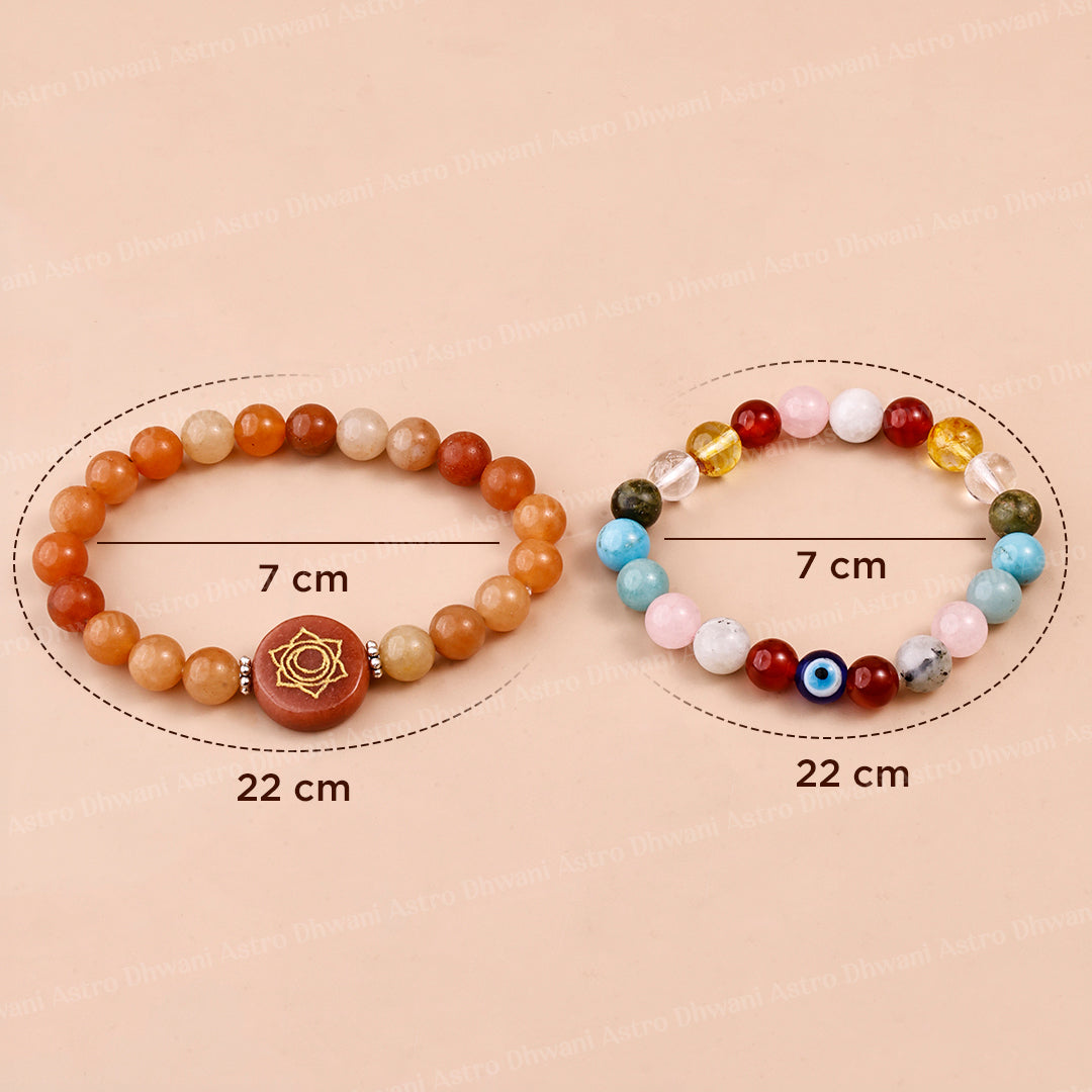 Pregnancy Bracelet & Red Aventurine Bracelet - Abhimantrit & Certified