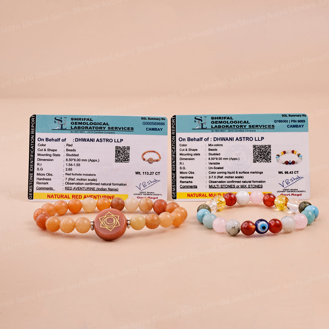 Pregnancy Bracelet & Red Aventurine Bracelet - Abhimantrit & Certified
