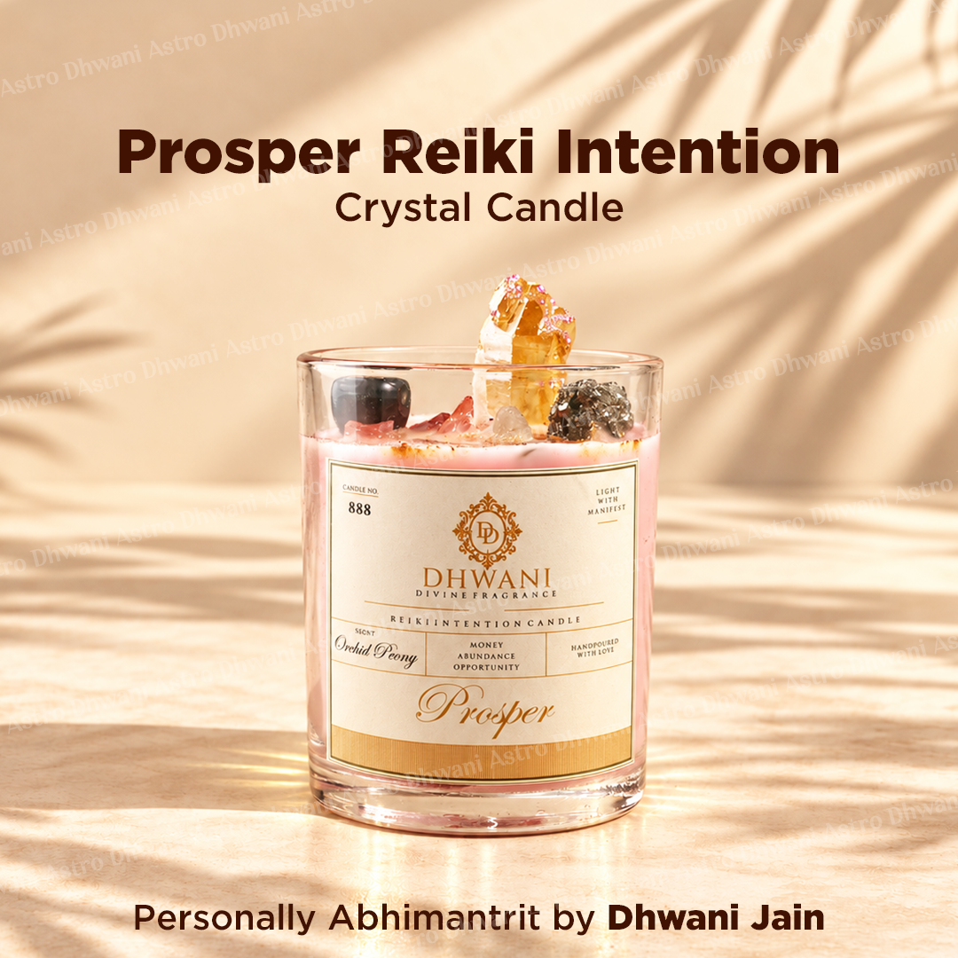 Prosper Reiki Intention Crystal Candle – Orchid Peony Fragrance