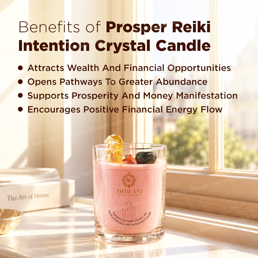 Prosper Reiki Intention Crystal Candle – Orchid Peony Fragrance