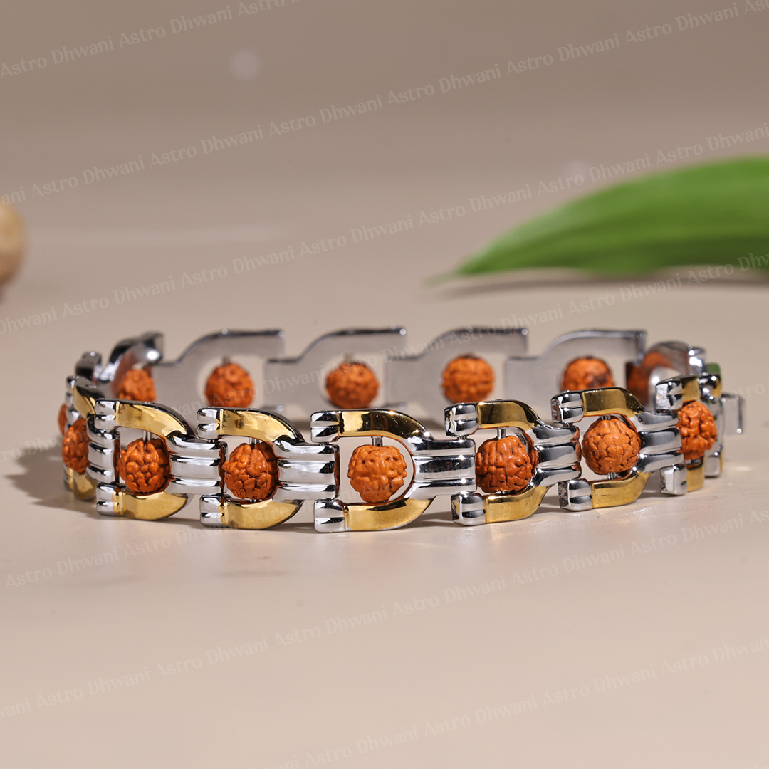 PanchMukhi Rudraksha Bracelet (IGP Gold & Silver Plating) – Abhimantrit