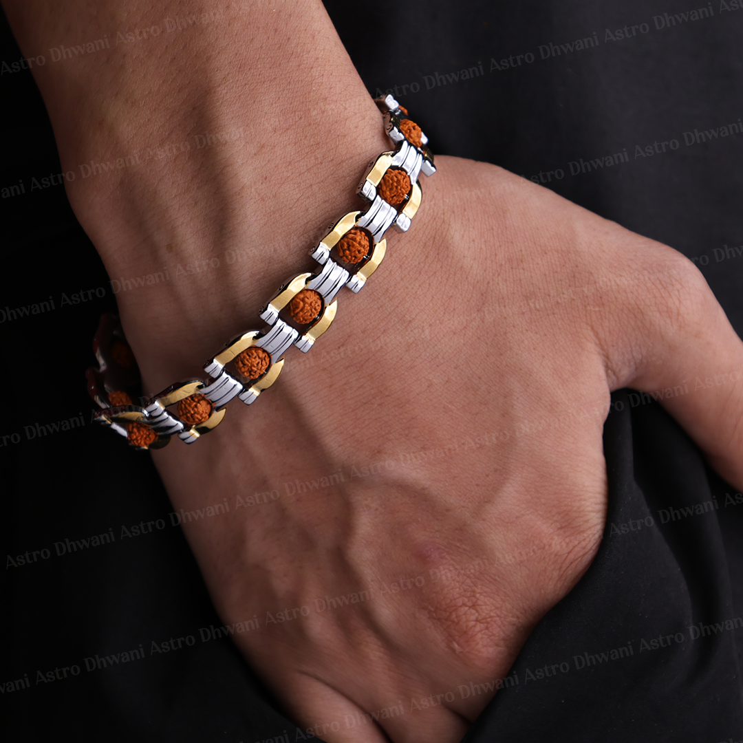 PanchMukhi Rudraksha Bracelet (IGP Gold & Silver Plating) – Abhimantrit