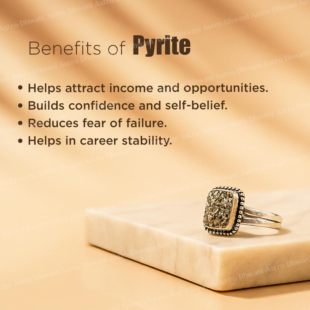 Pyrite Square Ring Power Symbol For Wealth Confidence Protection