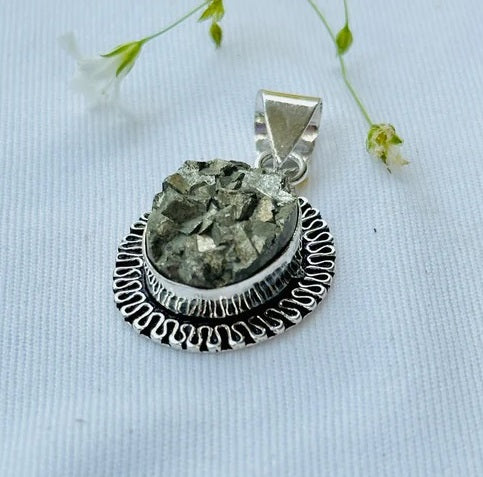 Pyrite Pendant for Wealth & Money - Abhimantrit
