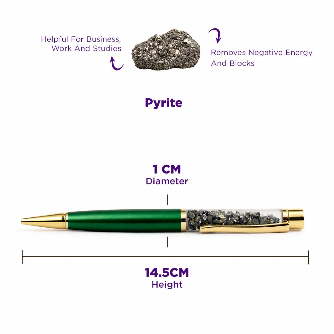 Pyrite Pen – Abhimantrit for Wealth, Confidence & Business Success