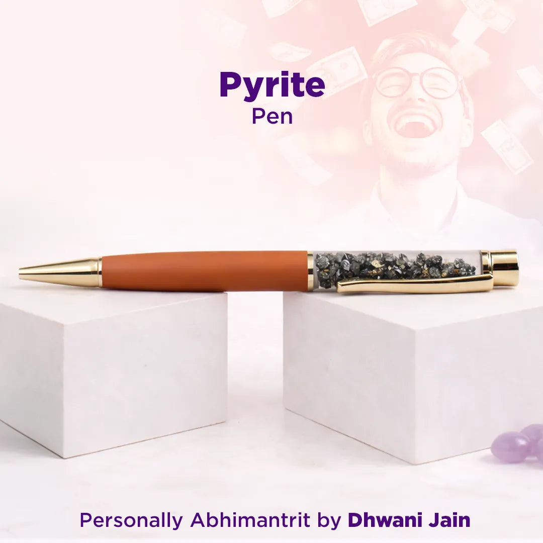 Pyrite Pen – Abhimantrit for Wealth, Confidence & Business Success