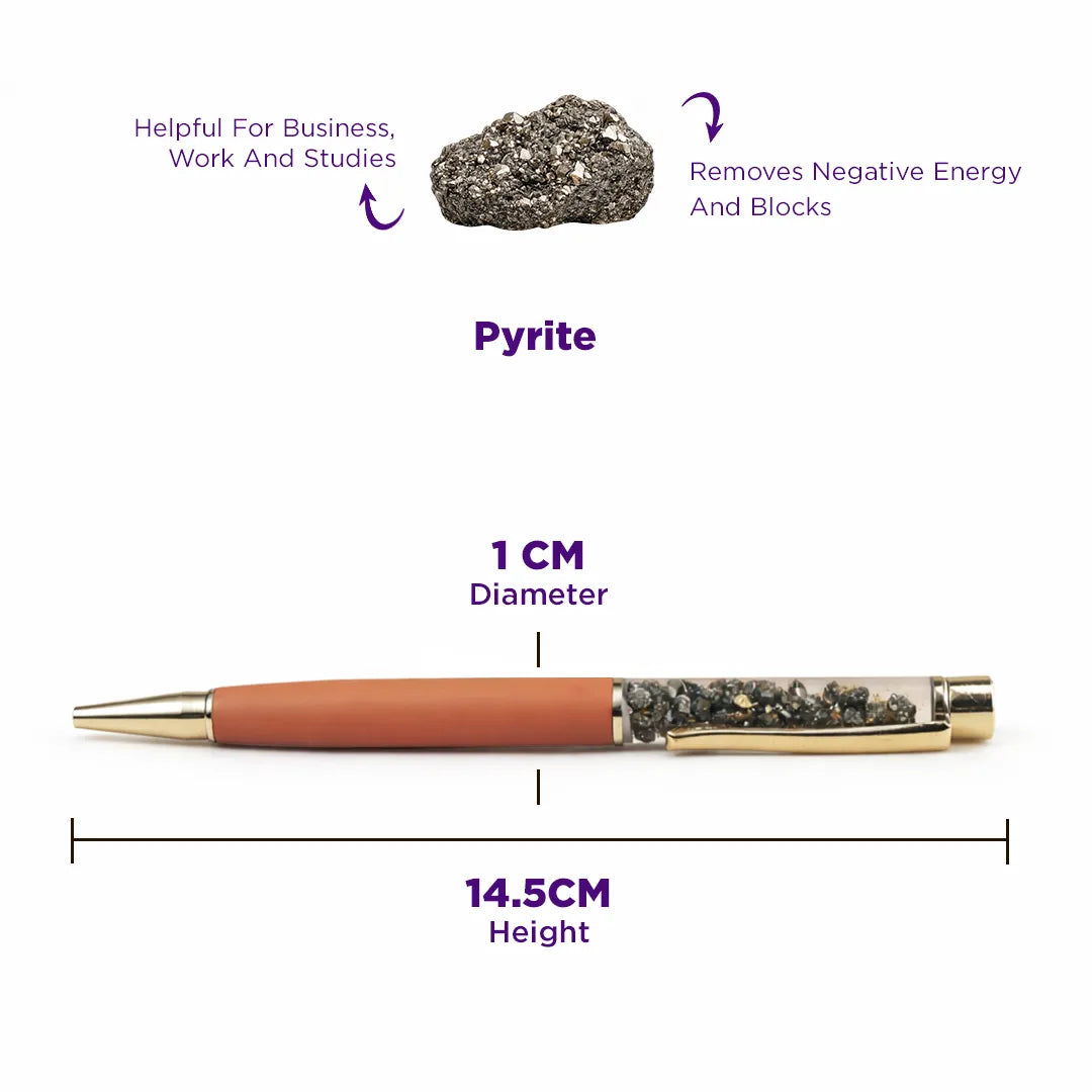 Pyrite Pen – Abhimantrit for Wealth, Confidence & Business Success