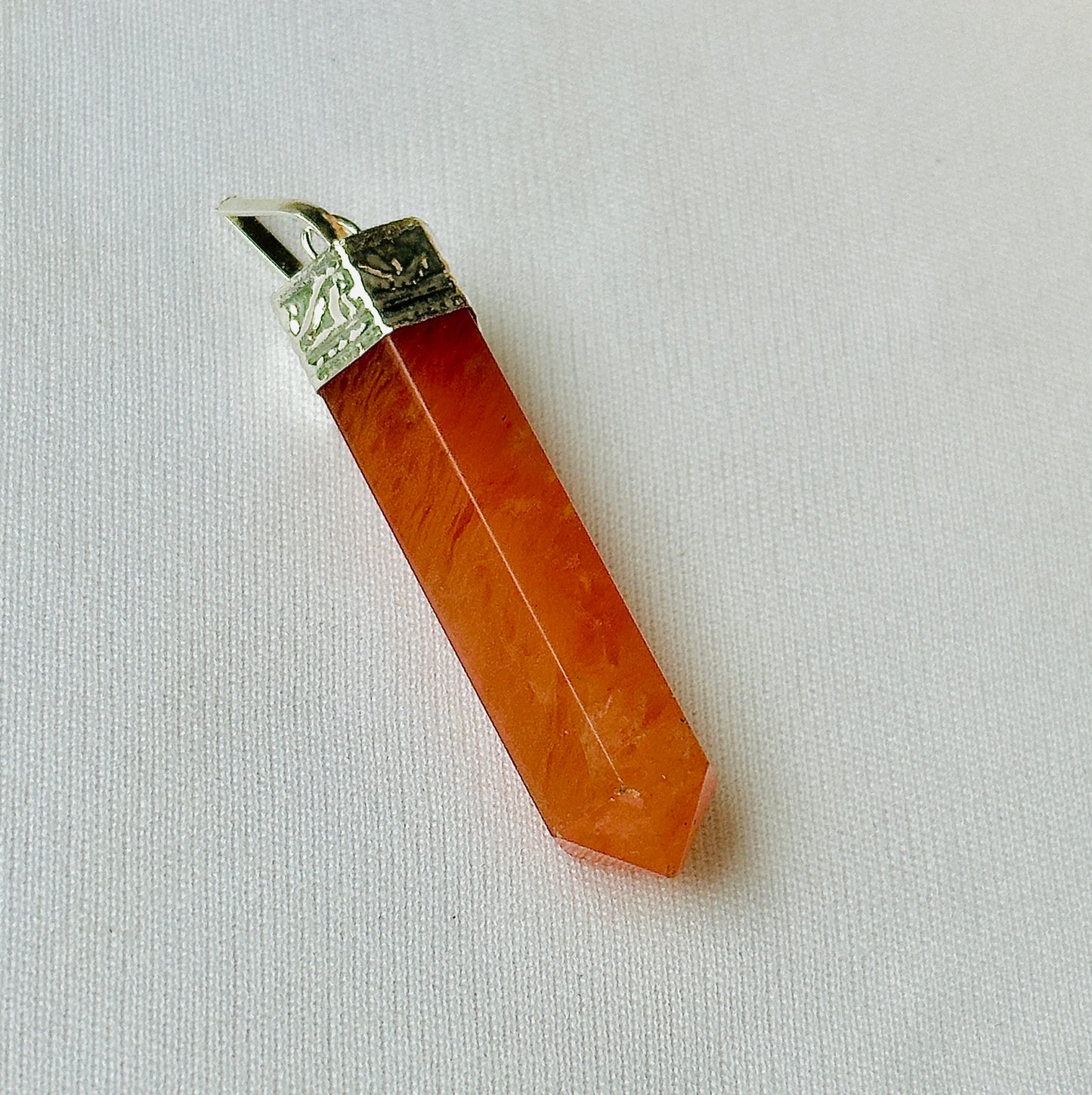 Red Aventurine Pencil Pendant - Abhimantrit & Certified