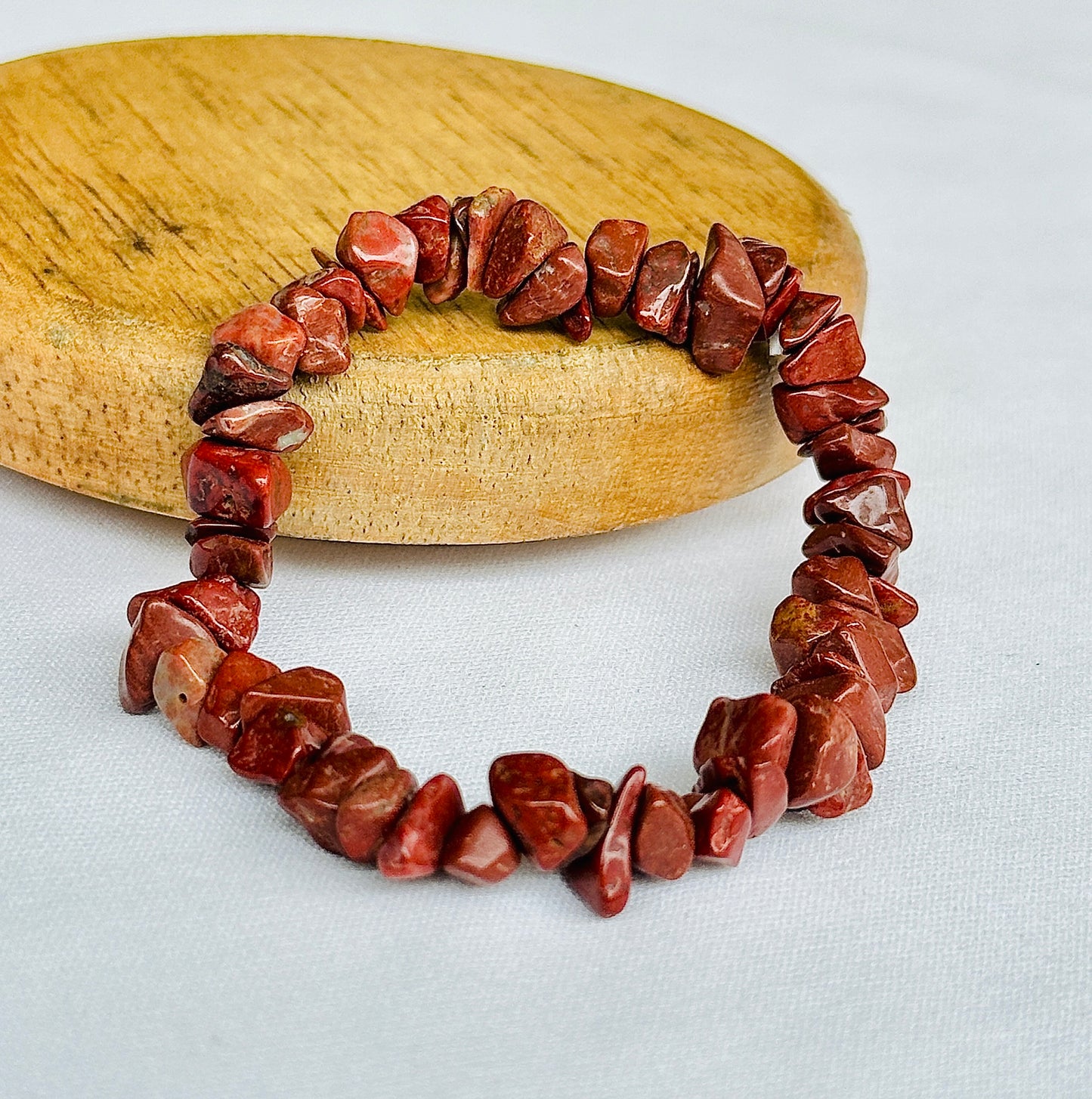 Increase Focus and Strength: Red Jasper Uncut Bracelet - Abhimantrit & Certified