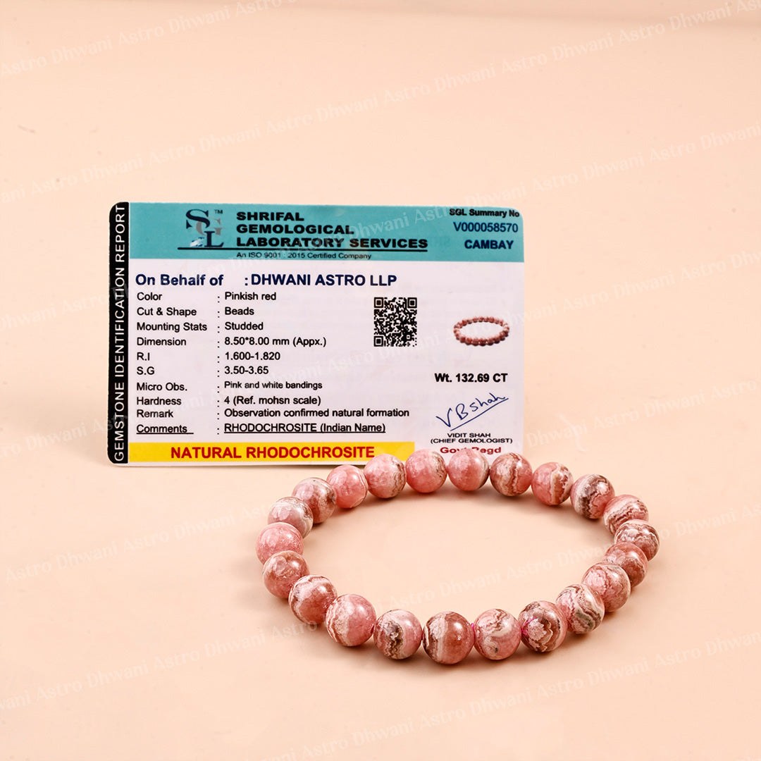 Rhodochrosite  Star Quality Bracelet ( Premium )