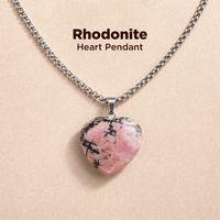 Rhodonite Heart Pendant (Abhimantrit) for Emotional Healing & Balance