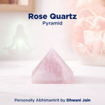 Rose Quartz pyramid with soft pink lighting and 'Rose Quartz Pyramid' text.