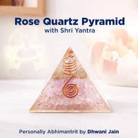 Rose Quartz Pyramid with Shri Yantra – Love, Harmony & Relationship Energy
