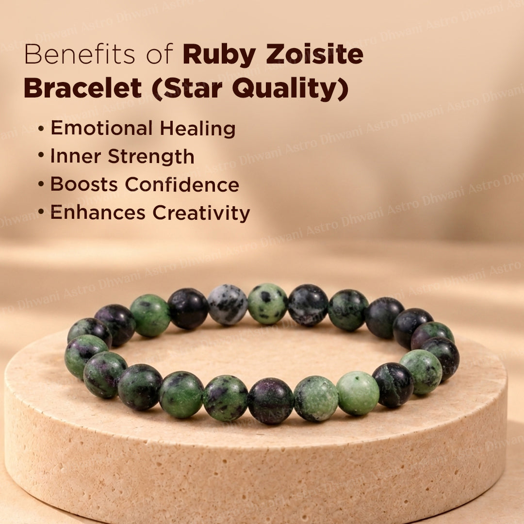 Ruby Zoisite Star Quality Bracelet ( Premium )
