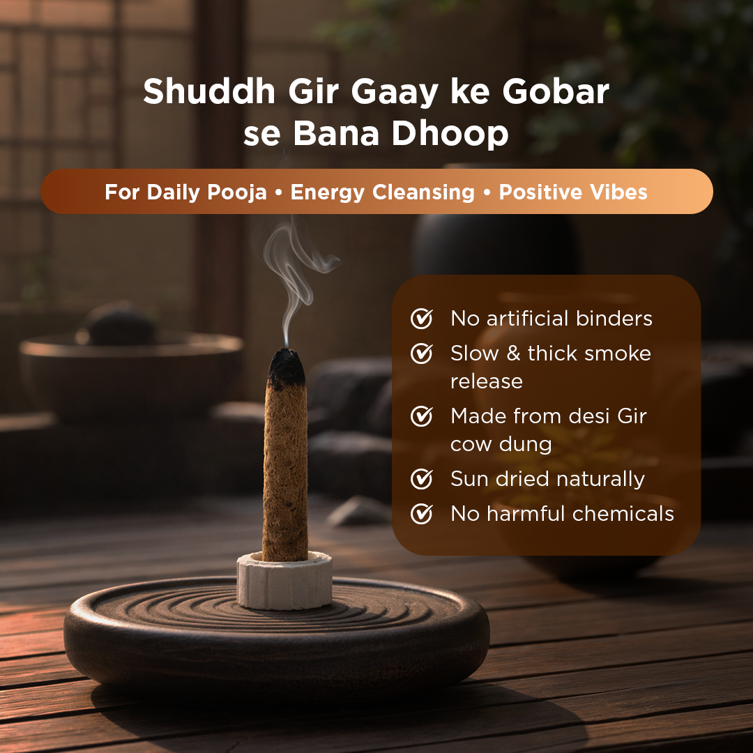 Real Gir Cow Dung Dhoop Sticks (Combo Pack of 3 Boxes) - 100% Natural & Chemical Free