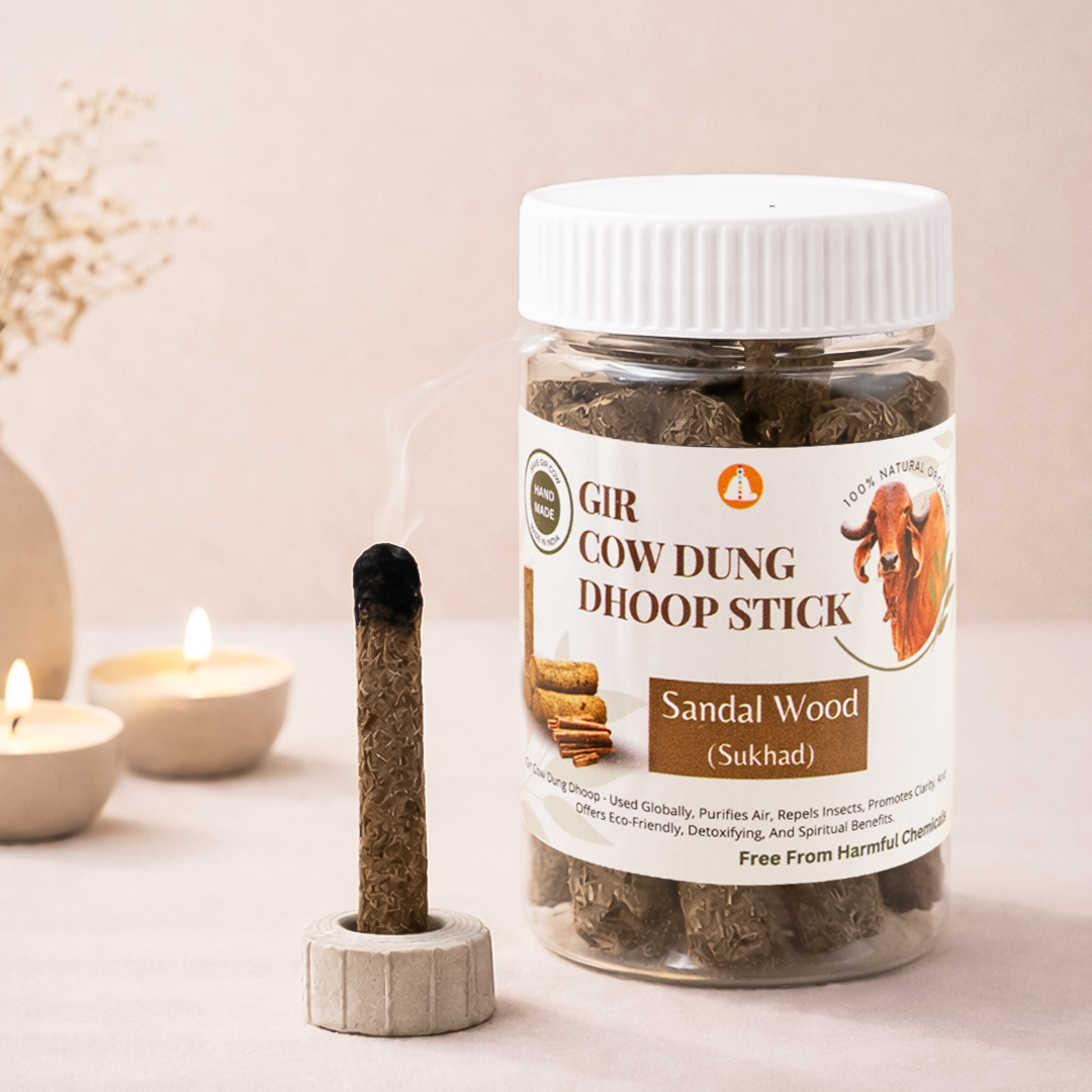 Real Gir Cow Dung Dhoop Sticks (Combo Pack of 3 Boxes) - 100% Natural & Chemical Free