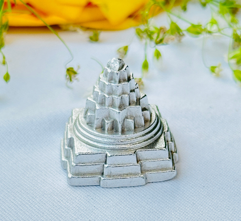 Parad Shree Yantra (H-3cm) 62gm - Abhimantrit & Certified