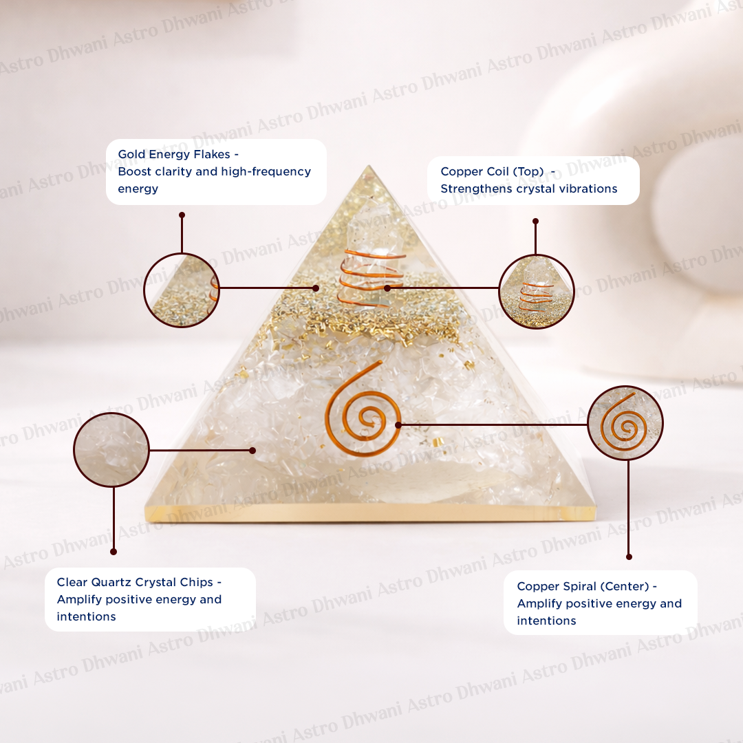 Selenite Pyramid - Abhimantrit