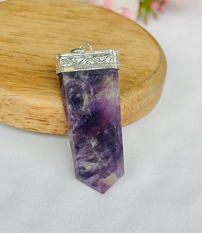 Attract Luck, Enhance Intuition, Improve Health & Skin: Amethyst Seven Chakra Pendant - Abhimantrit & Certified