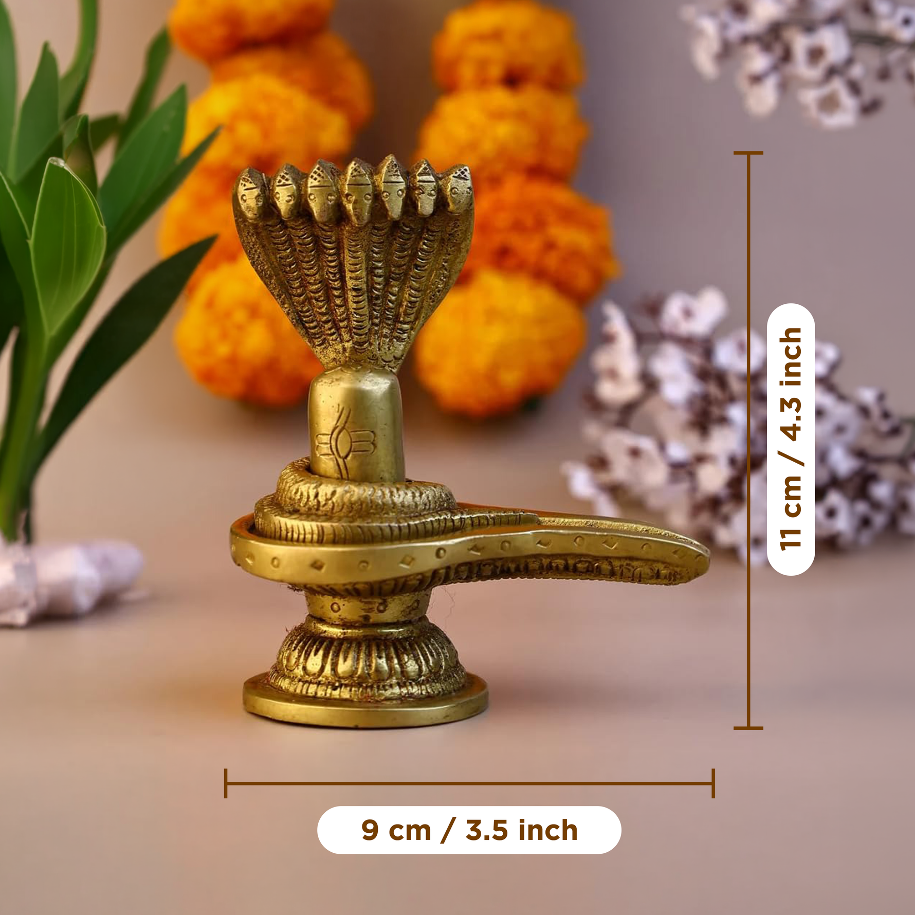 Brass Shiva Lingam With Sheshnag Idol