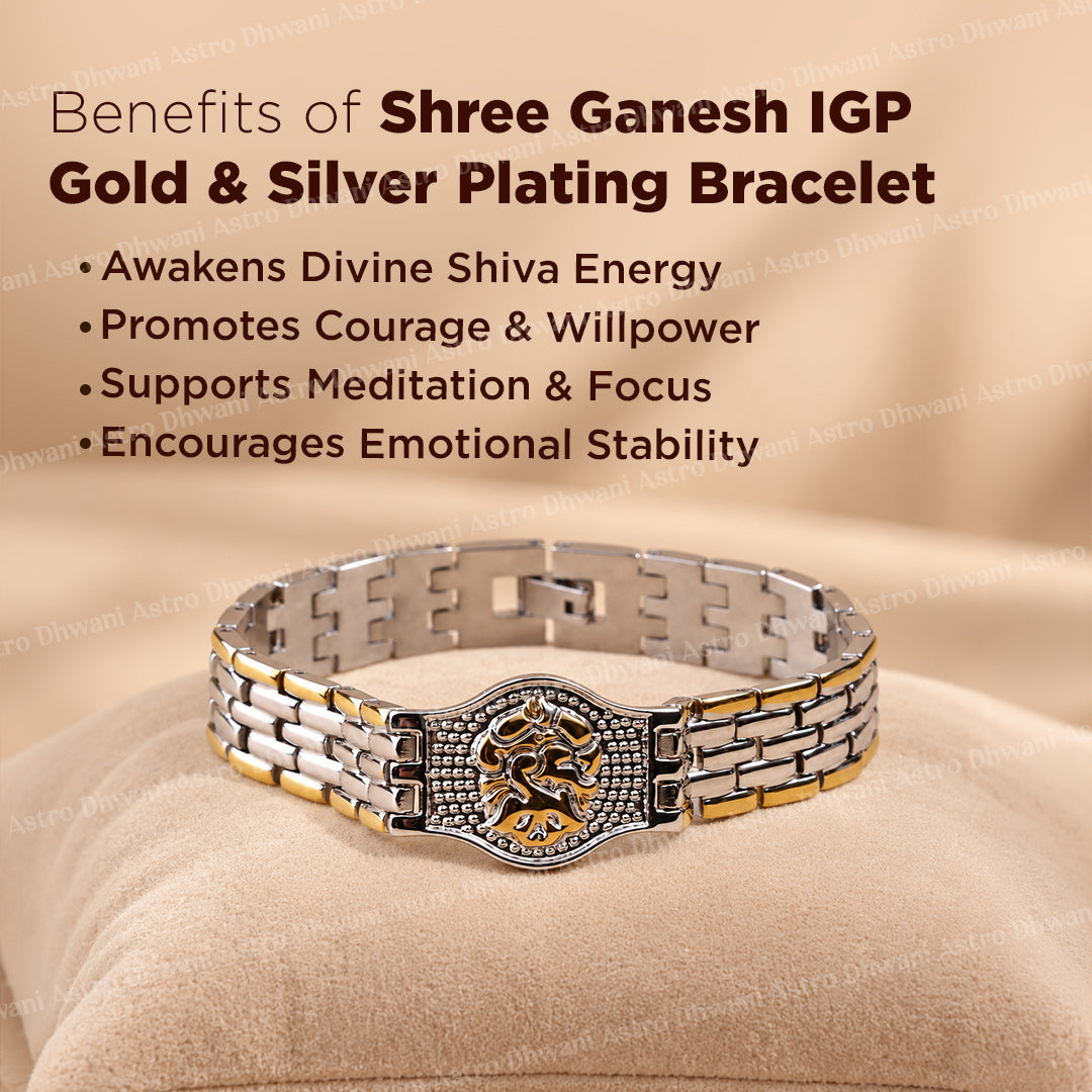Shree Ganesh: IGP Gold & Silver Plating Bracelet - Abhimantrit