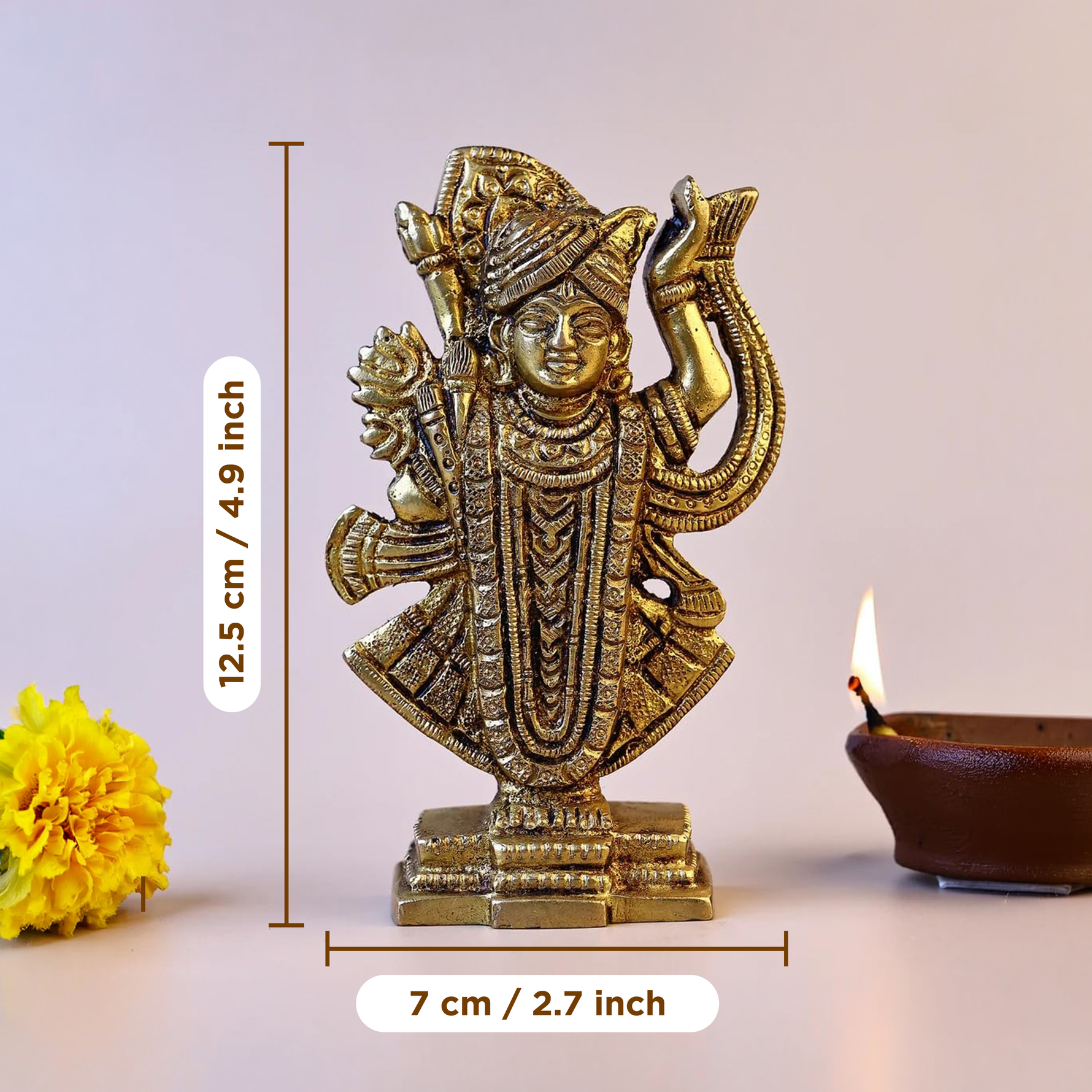 Brass Shrinath Ji Sculpture