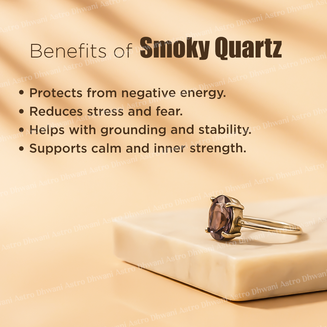 Smoke Quartz Ring - Abhimantrit & Certified