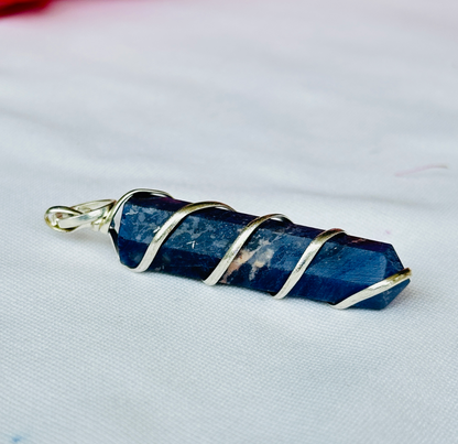 Sodalite Wrapping Pen Pendant - Abhimantrit & Certified