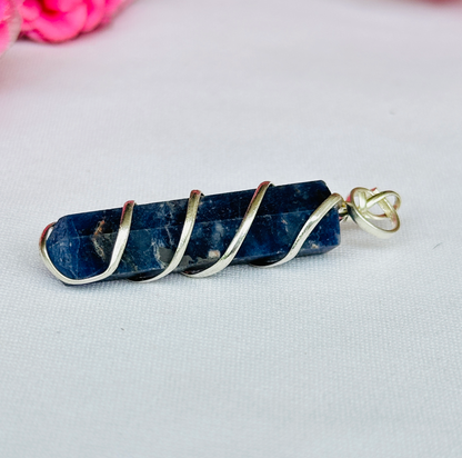 Sodalite Wrapping Pen Pendant - Abhimantrit & Certified