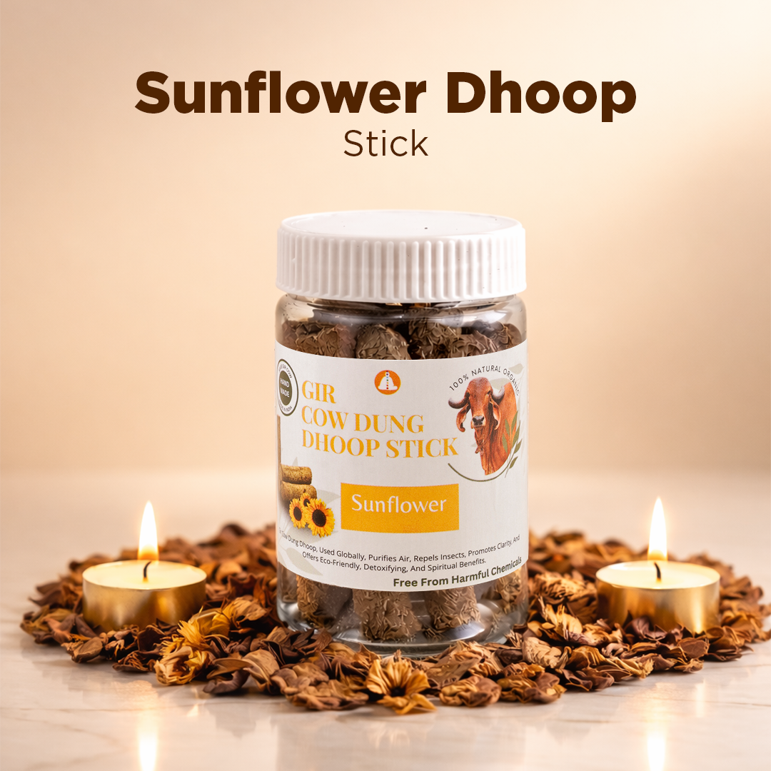 Real Gir Cow Dung Dhoop Sticks (Combo Pack of 3 Boxes) - 100% Natural & Chemical Free