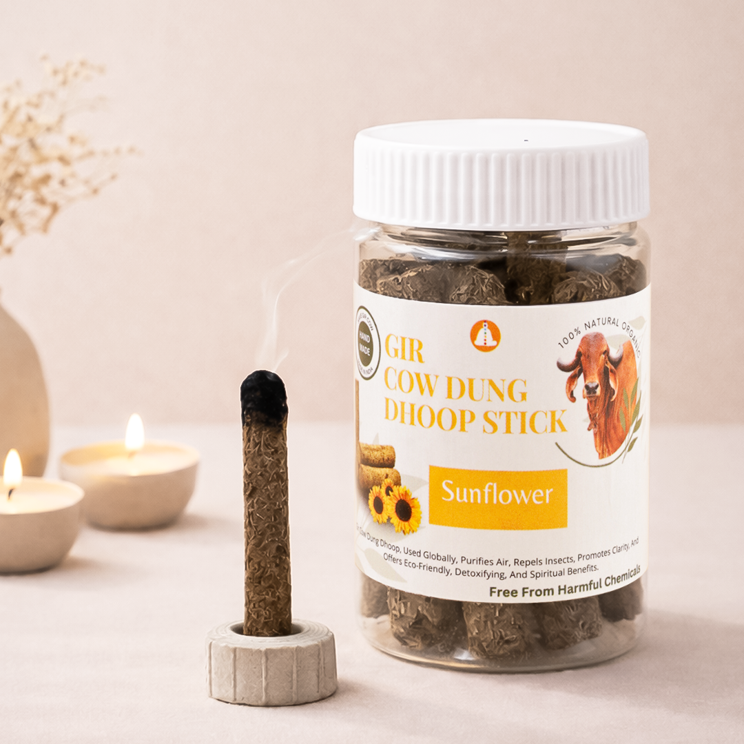 Real Gir Cow Dung Dhoop Sticks (Combo Pack of 3 Boxes) - 100% Natural & Chemical Free