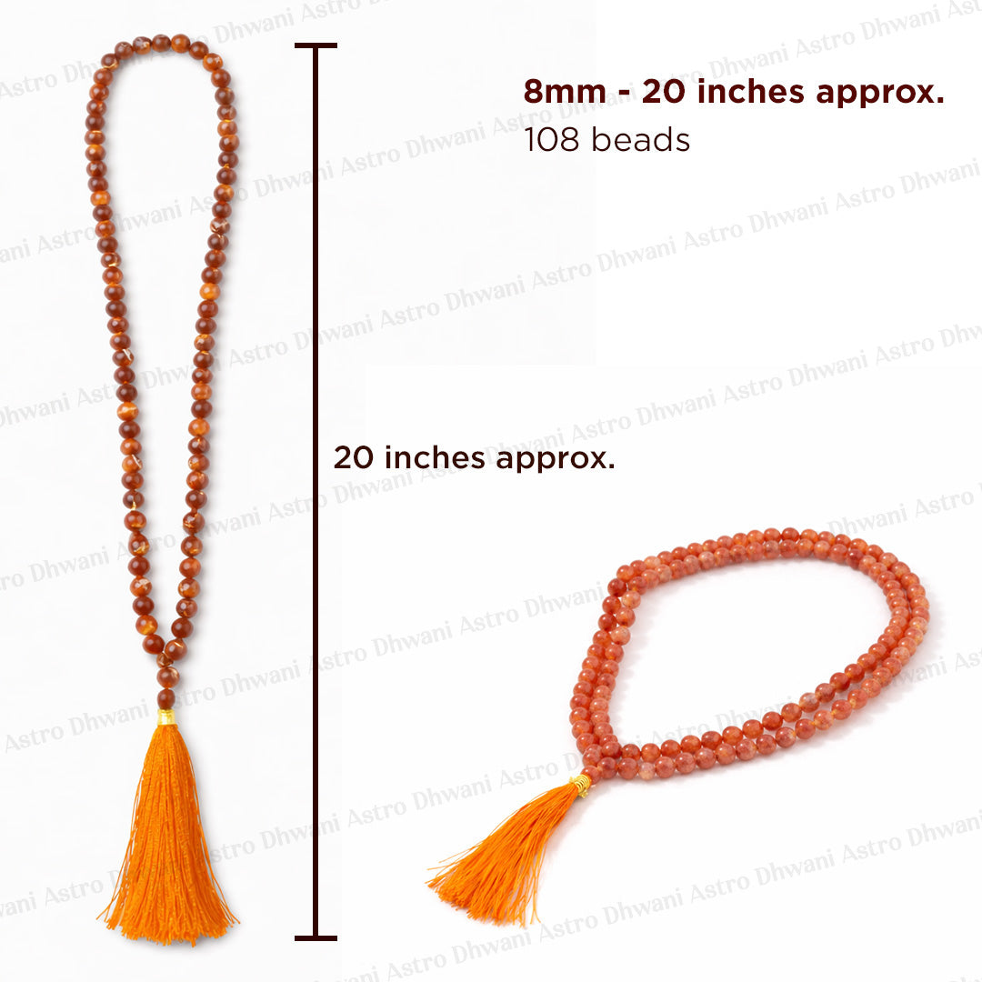 Sunstone Crystal Mala  - Abhimantrit & Certified