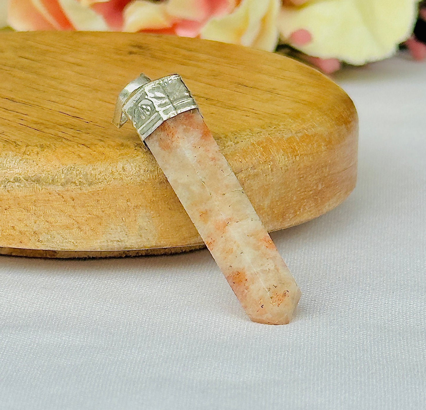 Sunstone Pencil Pendant - Abhimantrit & Certified