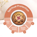 Decorative item with 'Spiritual Protection' text and features on a white background