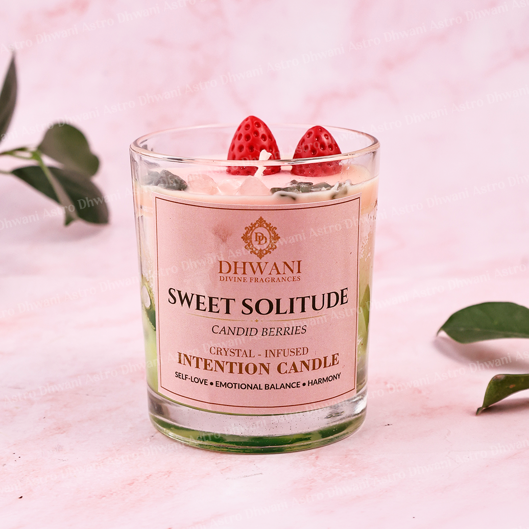 Sweet Solitude Intention Crystal Candle – Candied Berries Scent