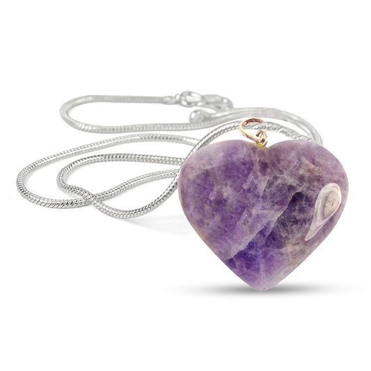 Amethyst Heart Pendant - Abhimantrit & Certified