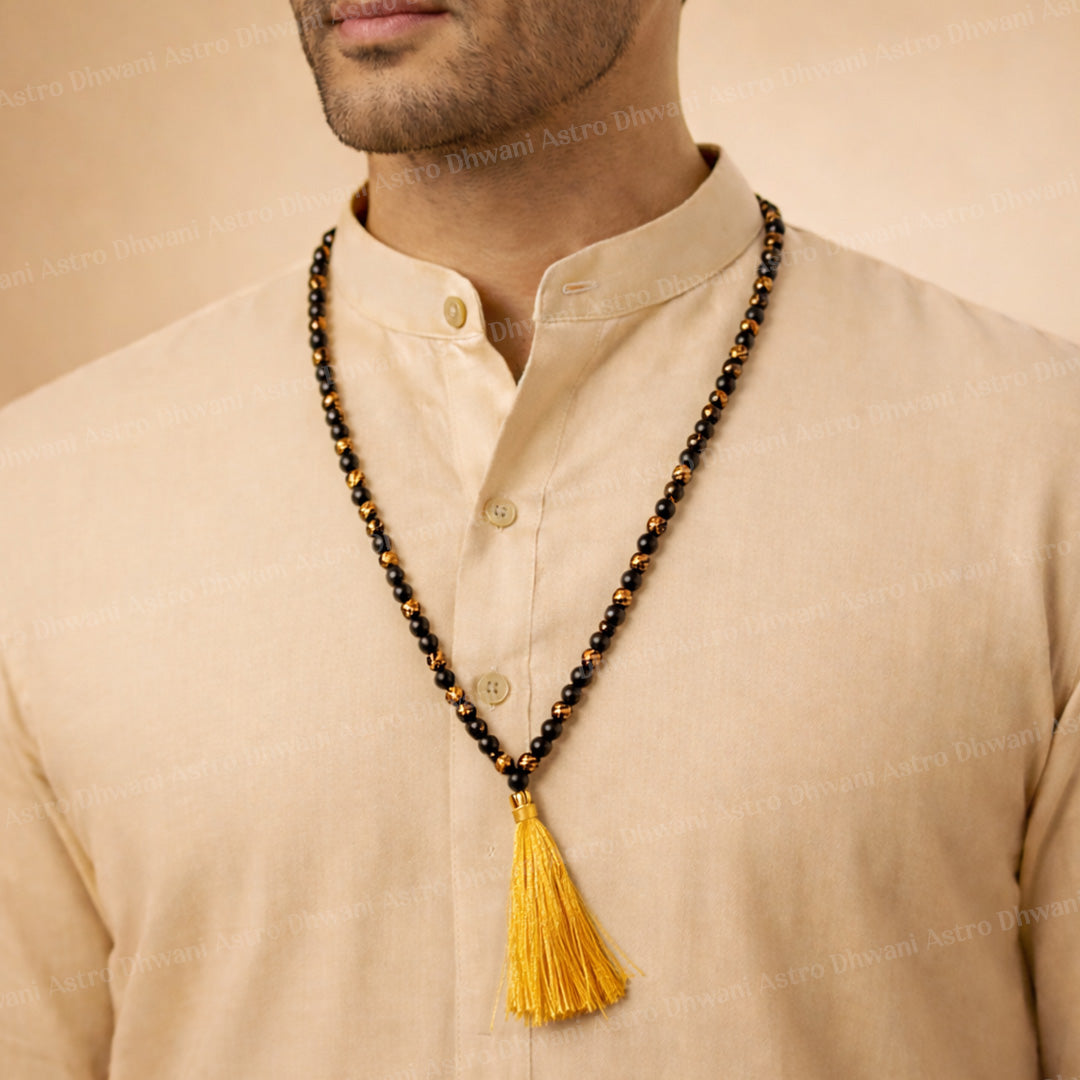Tiger Eye Crystal Mala - Abhimantrit & Certified
