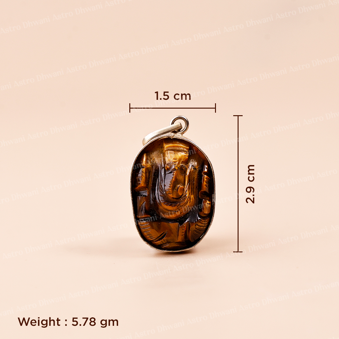 Tiger Eye Ganesh Pendant For Wisdom And New Beginnings