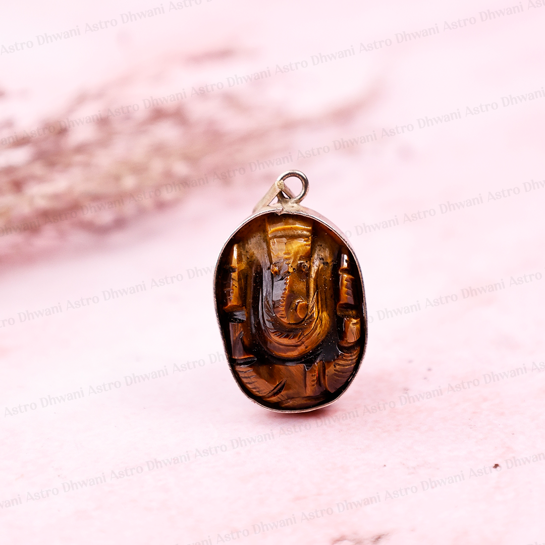 Tiger Eye Ganesh Pendant For Wisdom And New Beginnings