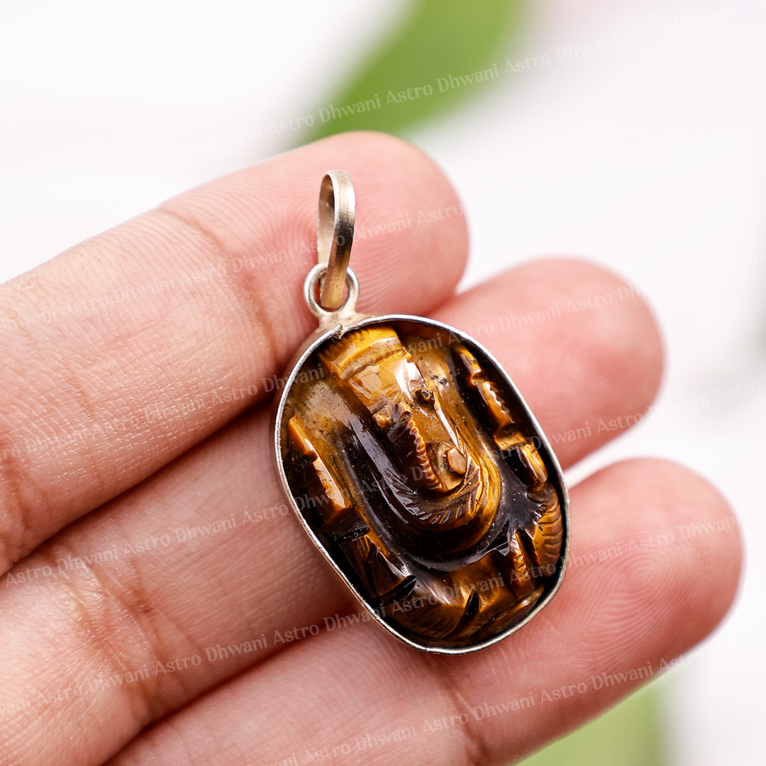 Tiger Eye Ganesh Pendant For Wisdom And New Beginnings