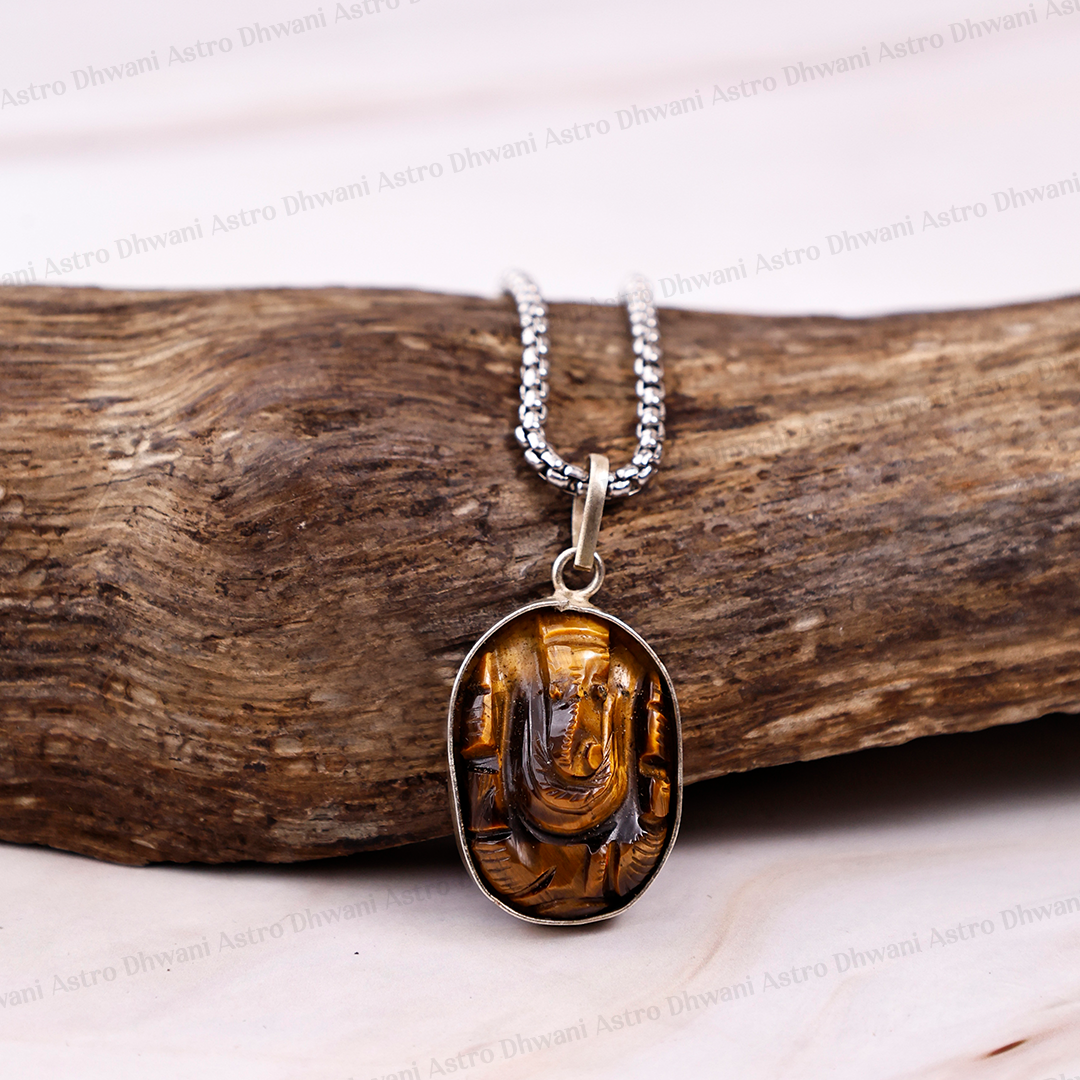 Tiger Eye Ganesh Pendant For Wisdom And New Beginnings