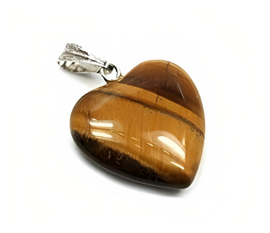 Tiger Eye Heart Pendant - Abhimantrit & Certified