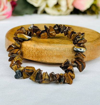 Boosts your Confidence Level & Exalts the Planet Ketu: Tiger Eye Uncut Bracelet - Abhimantrit & Certified