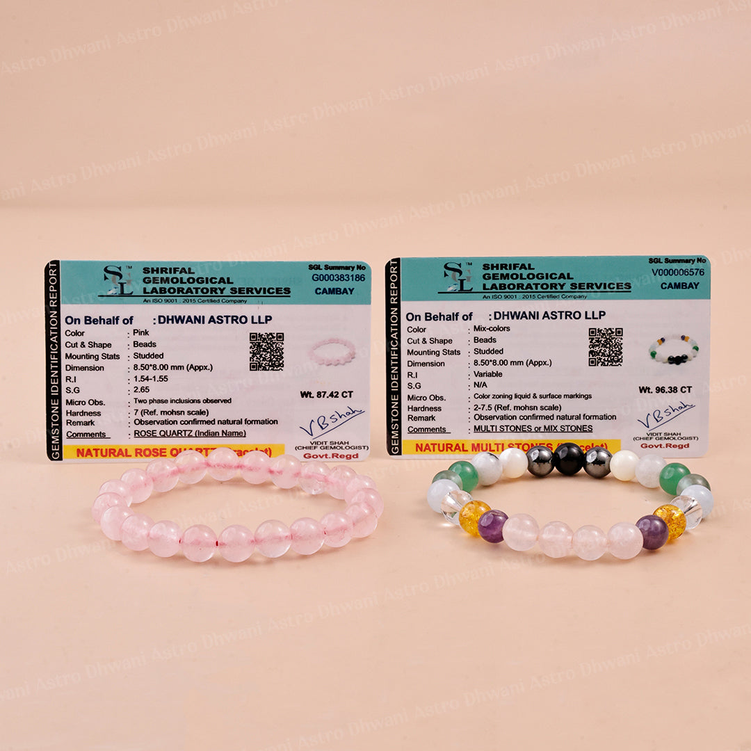 Timeless Beauty: Rose Quartz & Glowing Skin Bracelet - Abhimantrit & Certified