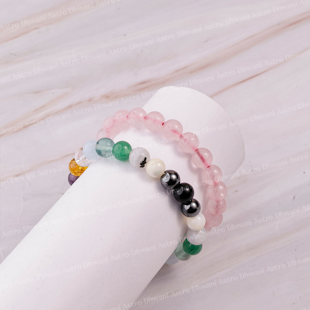 Timeless Beauty: Rose Quartz & Glowing Skin Bracelet - Abhimantrit & Certified
