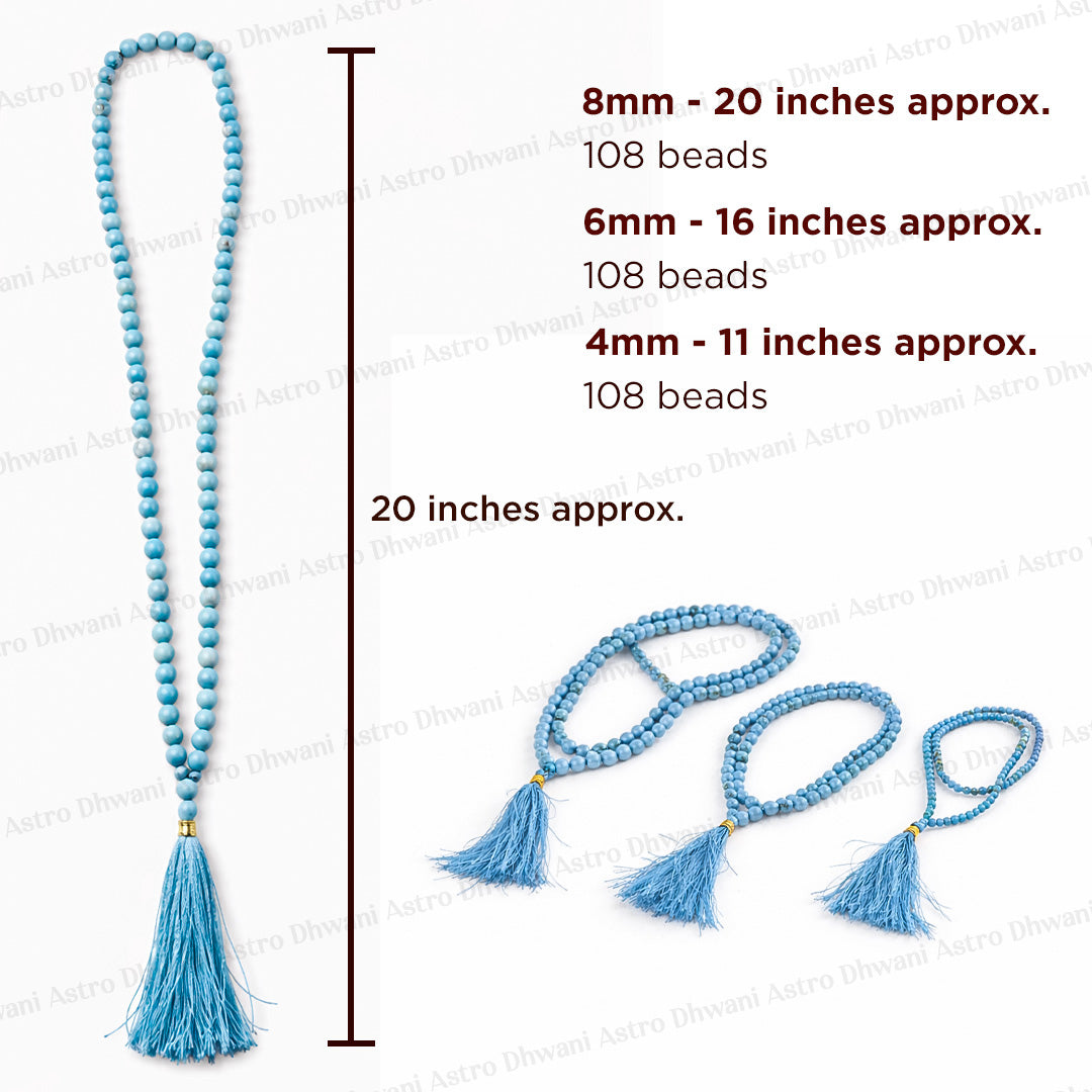 Turquoise Crystal Mala - Abhimantrit & Certified
