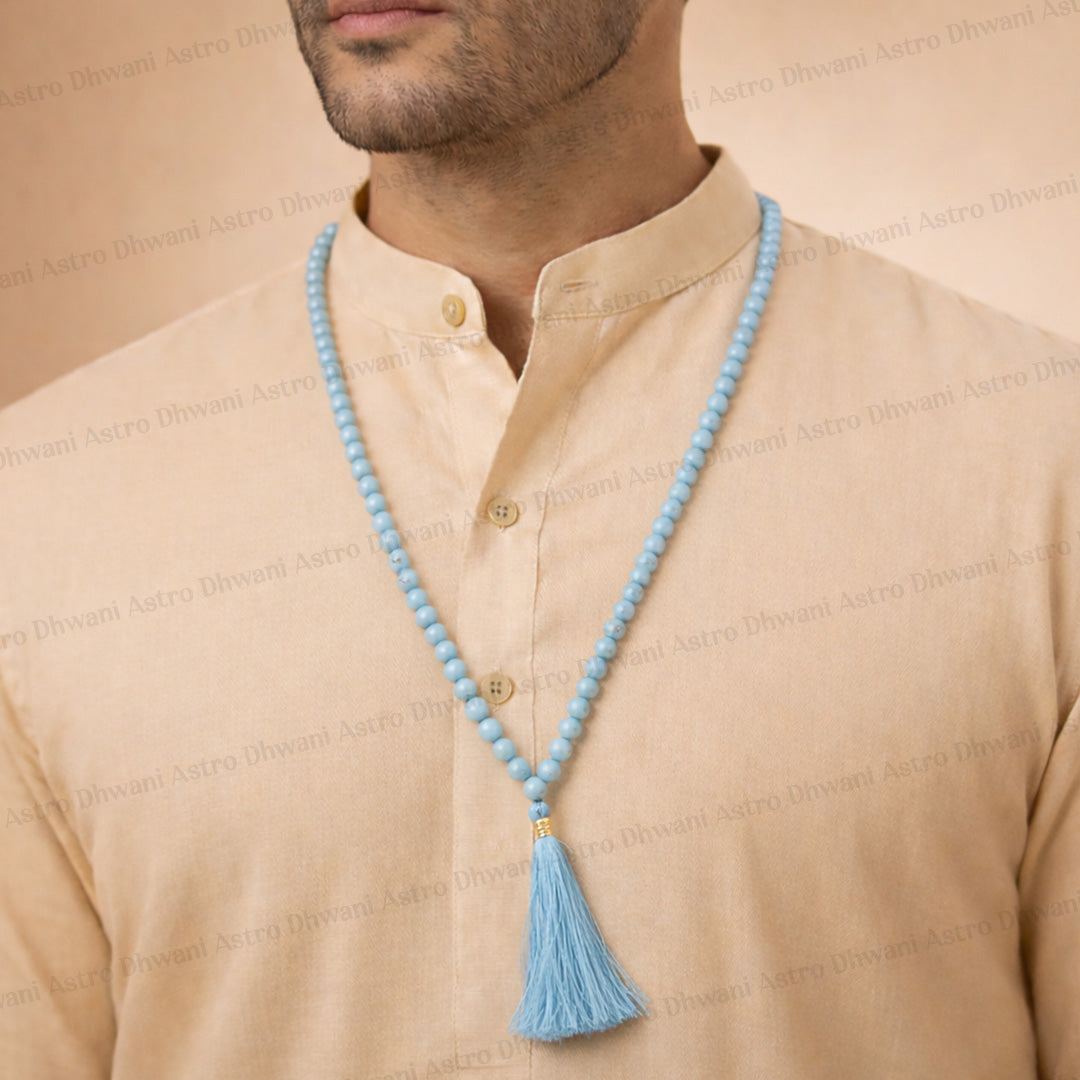 Turquoise Crystal Mala - Abhimantrit & Certified