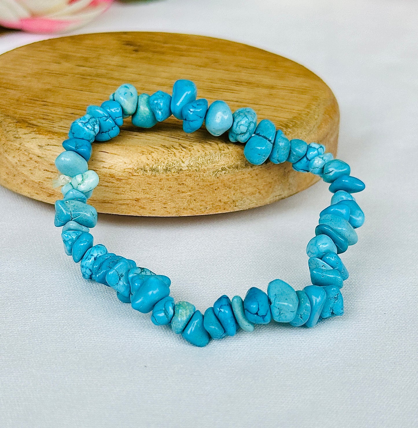 Speak with Confidence: Turquoise Uncut Bracelet - Abhimantrit & Certified